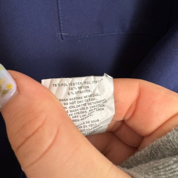 Jaanuu Navy V-Neck Short Sleeve Scrub Top 1 Pocket 3X I35 - Picture 2 of 3